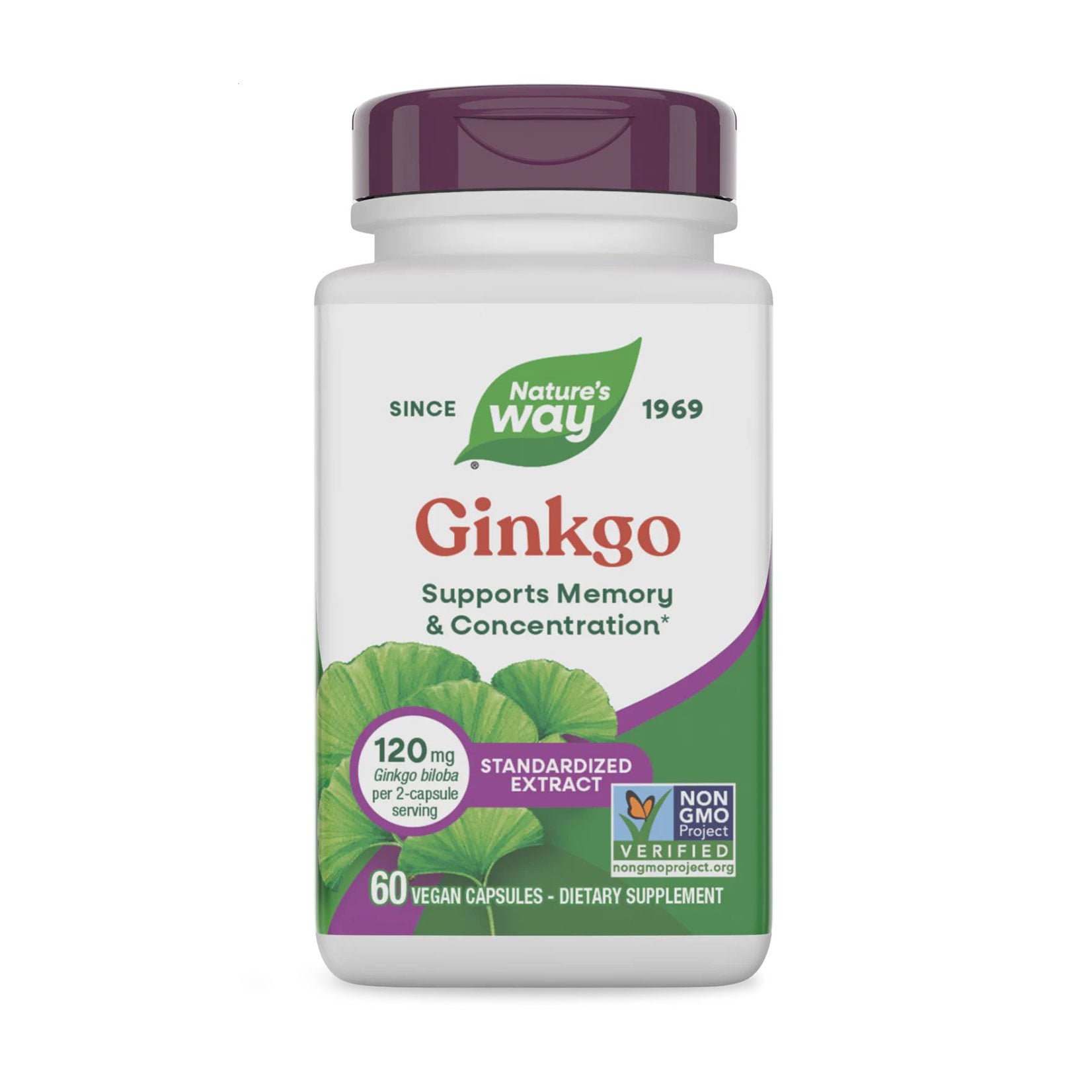 Гінкго білоба Nature's Way Ginkgo, 60 веганських капсул
